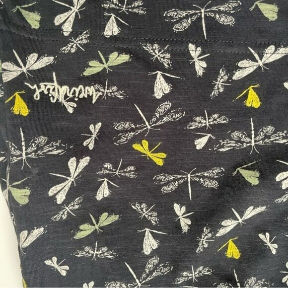 Weird Fish Navy Blue Dragonfly Organic Cotton Jersey Dress US S - Picture 5 of 7
